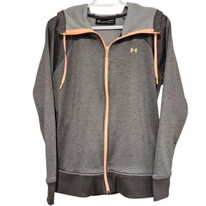 Under Armour Gray and Orange Zip-Up Hoodie Size Large